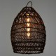 TAHITI Vintage Κρεμαστό Φωτιστικό Οροφής Μονόφωτο Καφέ Ξύλινο Bamboo Φ38 x Y50cm