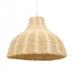 MAYOTTE Vintage Κρεμαστό Φωτιστικό Οροφής Μονόφωτο Μπεζ Ξύλινο Bamboo Φ35 x Y27cm