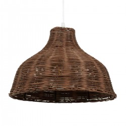 MAYOTTE Vintage Κρεμαστό Φωτιστικό Οροφής Μονόφωτο Καφέ Ξύλινο Bamboo Φ35 x Y27cm
