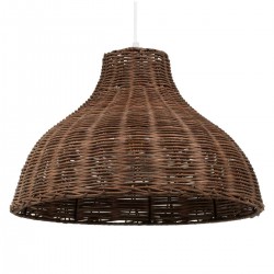 MAYOTTE Vintage Κρεμαστό Φωτιστικό Οροφής Μονόφωτο Καφέ Ξύλινο Bamboo Φ40 x Y28cm