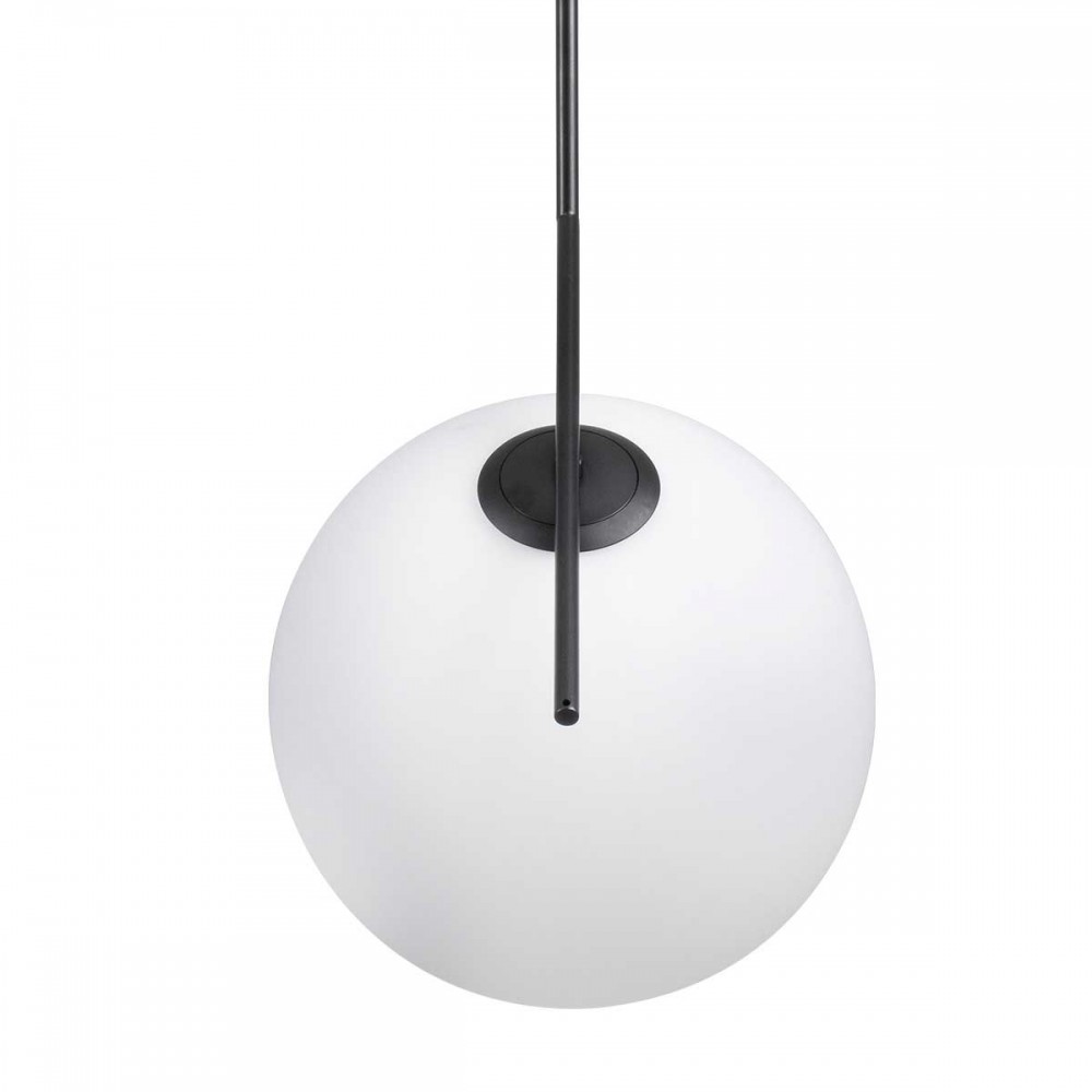 Μοντέρνο Κρεμαστό Φωτιστικό Οροφής Μονόφωτο 1 x E27 Μαύρο - Λευκό Μεταλλικό Μπάλα Φ30 x Υ75cm