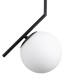 Μοντέρνο Κρεμαστό Φωτιστικό Οροφής Μονόφωτο 1 x E27 Μαύρο - Λευκό Μεταλλικό Μπάλα Φ15 x Υ49cm