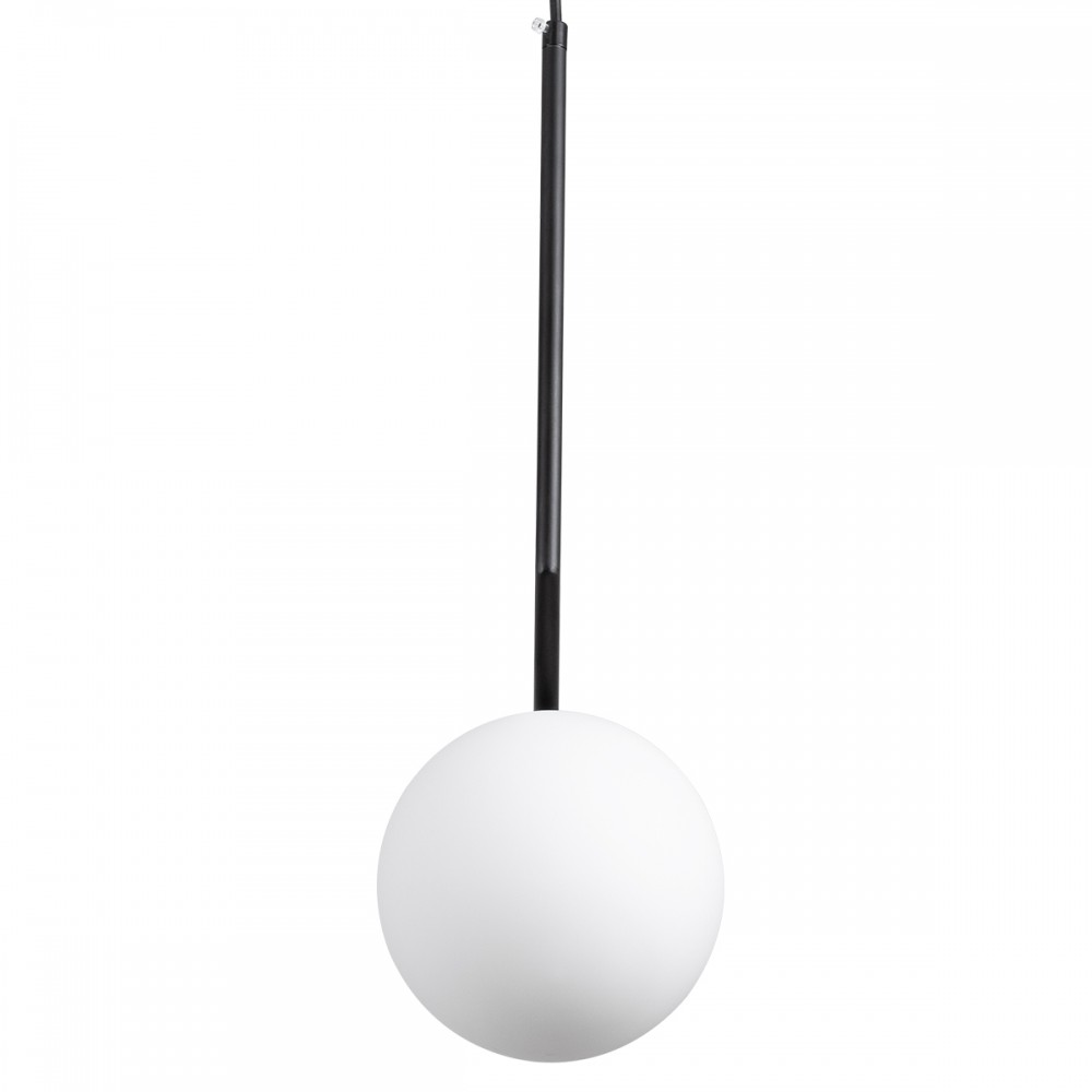 Μοντέρνο Κρεμαστό Φωτιστικό Οροφής Μονόφωτο 1 x E27 Μαύρο - Λευκό Μεταλλικό Μπάλα Φ15 x Υ49cm