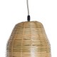 Boho Κρεμαστό Φωτιστικό Οροφής Μονόφωτο 1 x E27 AC220-240V IP20 - Φ20 x Υ80cm - Μπεζ Ξύλινο Μπαμπού Πλέγμα Καμπάνα