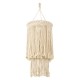 Καπέλο Φωτιστικού Boho - Μακραμέ Πλεκτό Χειροποίητο Μπεζ Υφασμάτινο με Σχοινί Φ30 x Υ85cm ZAMBIA