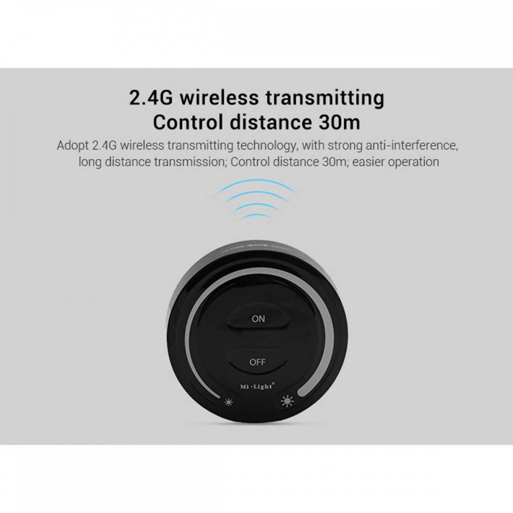Mi-Light Ασύρματο Χειριστήριο Αφής RF 2.4Ghz για όλα τα Μονόχρωμα Mi-BOXER Controller DC 3V 2 x AAA - IP20 Μαύρο Φ8 x Υ1.8cm - 5 Years Warranty