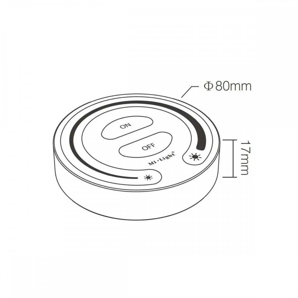 Mi-Light Ασύρματο Χειριστήριο Αφής RF 2.4Ghz για όλα τα Μονόχρωμα Mi-BOXER Controller DC 3V 2 x AAA - IP20 Μαύρο Φ8 x Υ1.8cm - 5 Years Warranty
