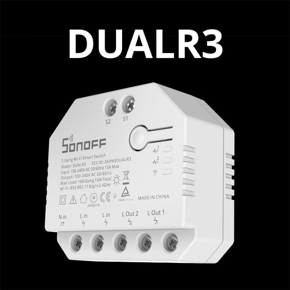 Sonoff Dual R3 Dual Relay-Power Metering Wifi Smart Switch, Relay Switches