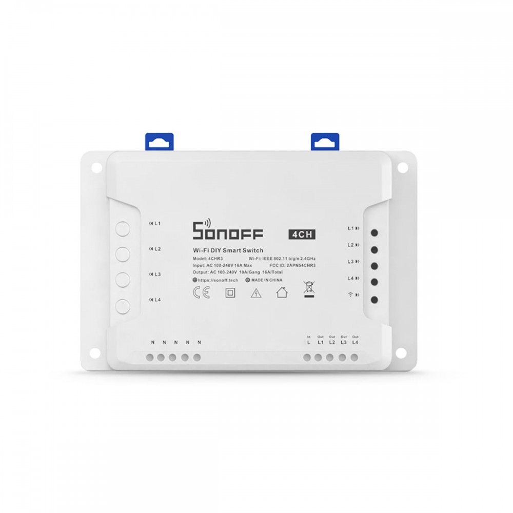 SONOFF 4CHR3 - Wi-Fi Smart Switch DIY Four Way 4 Gang & RF Control - 4 Output Channel