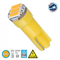 Λαμπτήρας LED T5 3 SMD 4014 12V Πορτοκαλί GloboStar