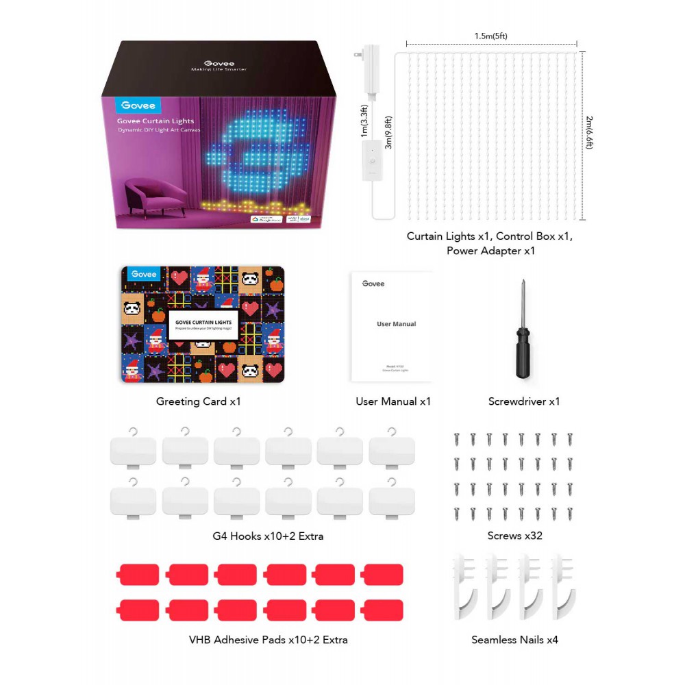 Govee Λαμπάκια Κουρτίνα Smart RGBIC ( H70B1 )