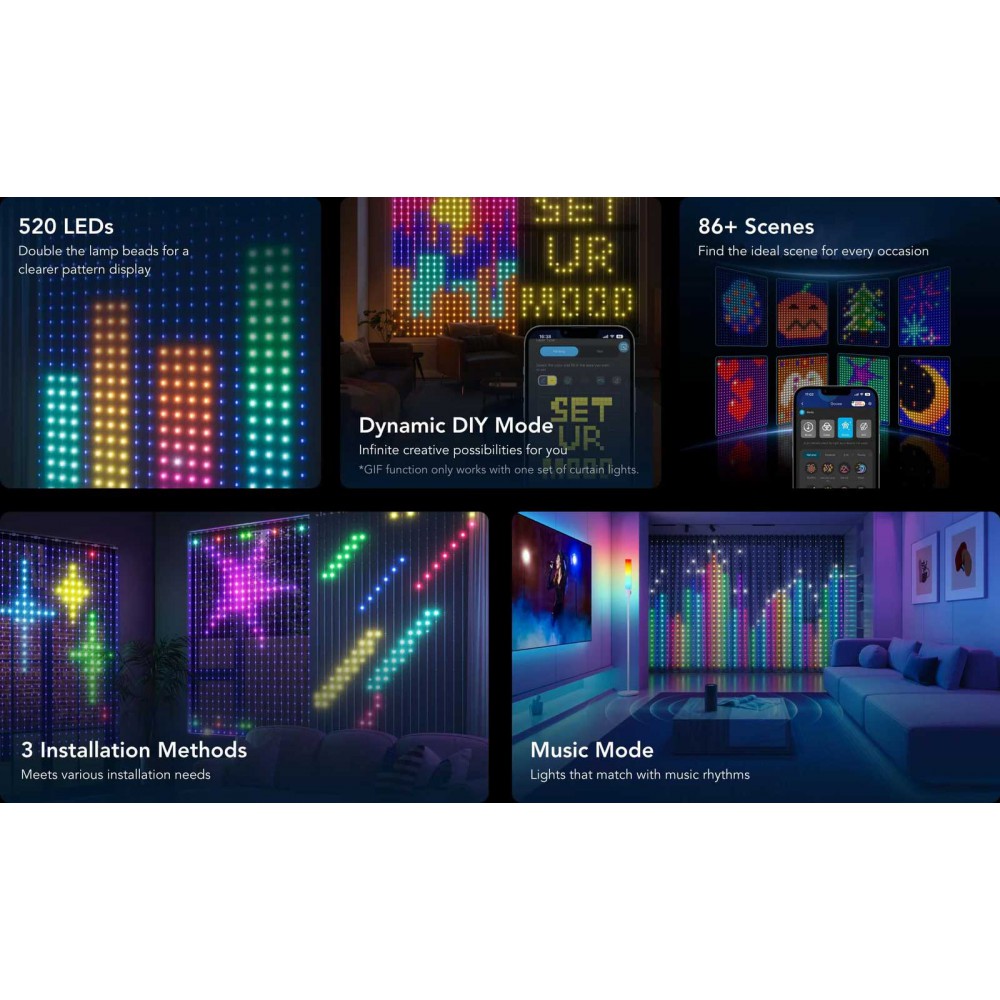 Govee Λαμπάκια Κουρτίνα Smart RGBIC ( H70B1 )