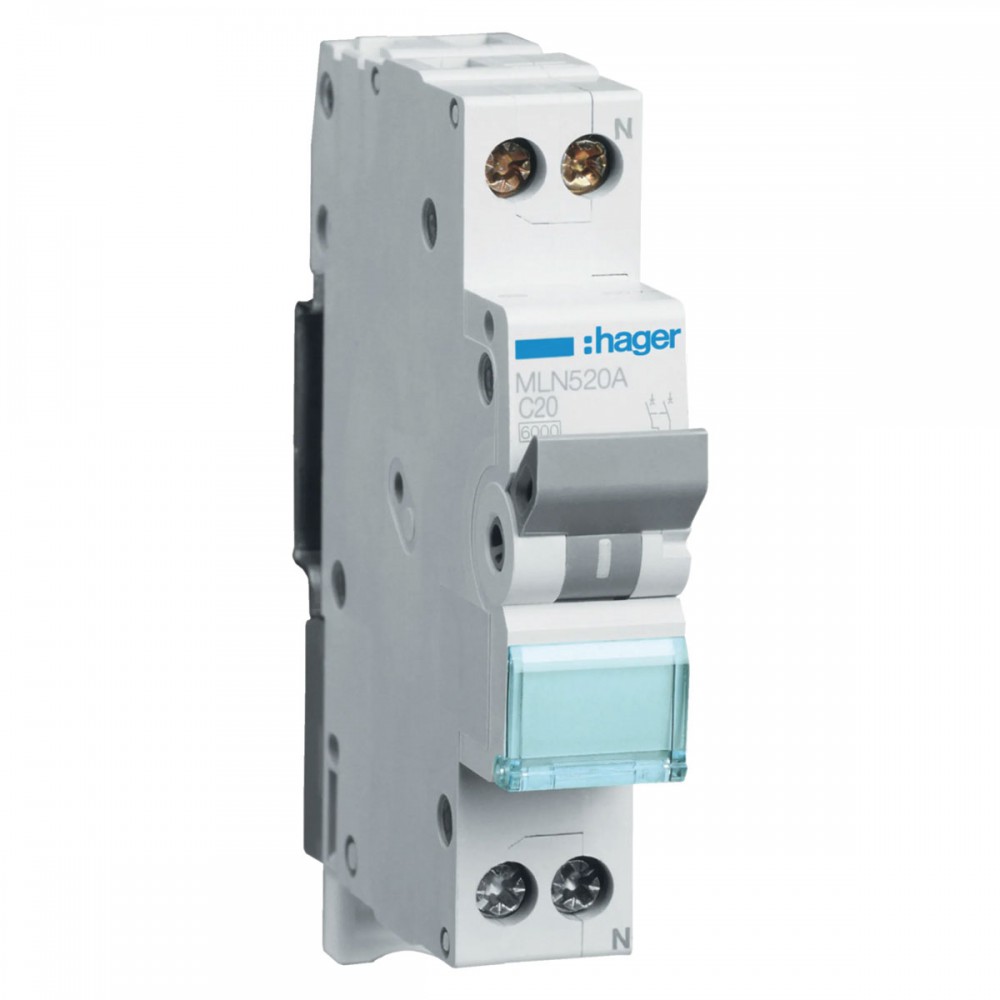 ΑΥΤΟΜΑΤΗ ΑΣΦΑΛΕΙΑ C 6KA 1P+N 20Α 1M - HAGER