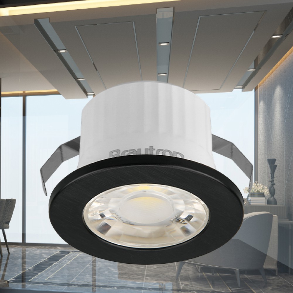 Χωνευτό MINISPOT Μαύρο 3W IP54 38D 6500K - Braytron