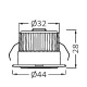 Χωνευτό MINISPOT Μαύρο 3W IP54 38D 6500K - Braytron