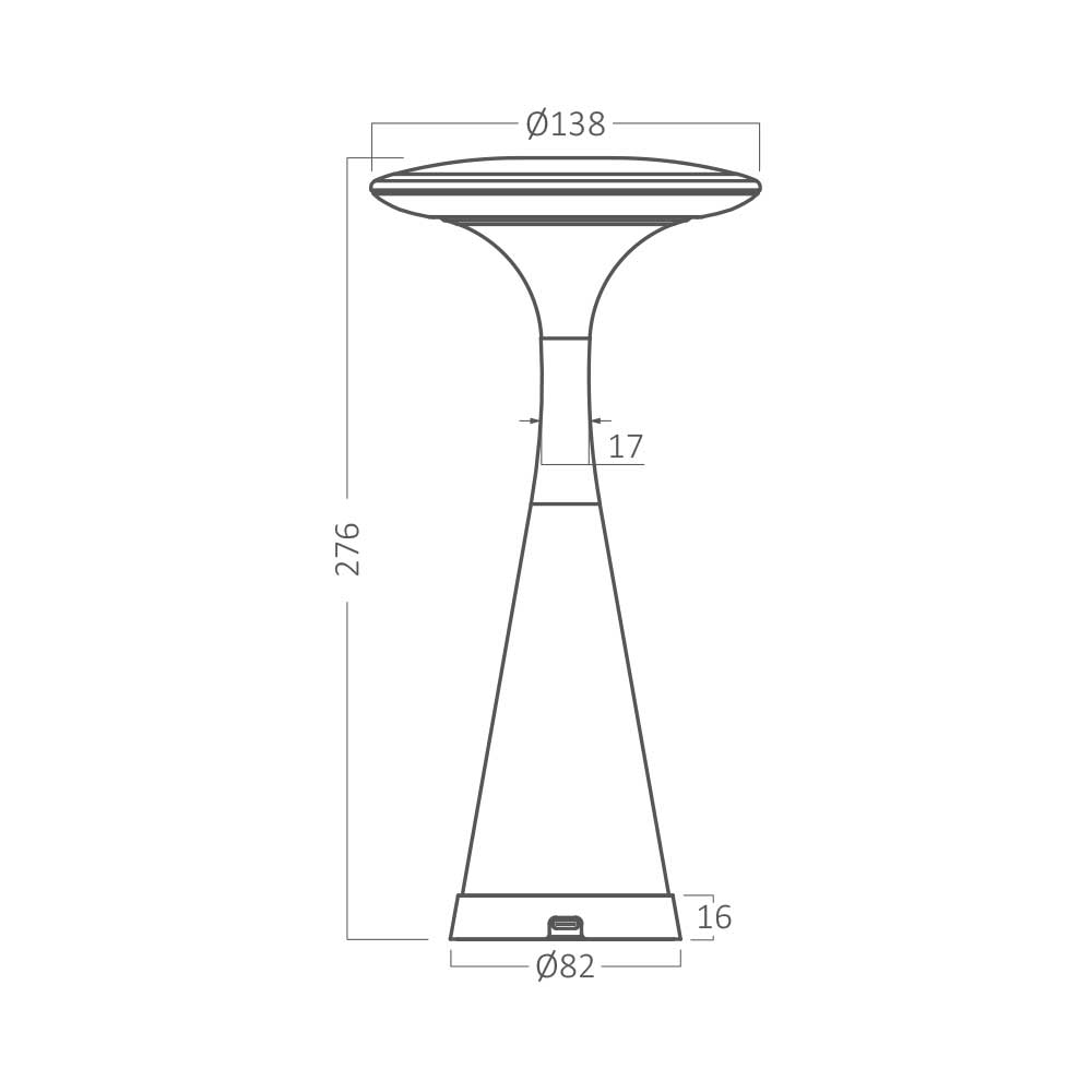 Επαναφορτιζόμενο πορτατίφ "Tower" dimmable 3w CCT Μαύρο - Braytron