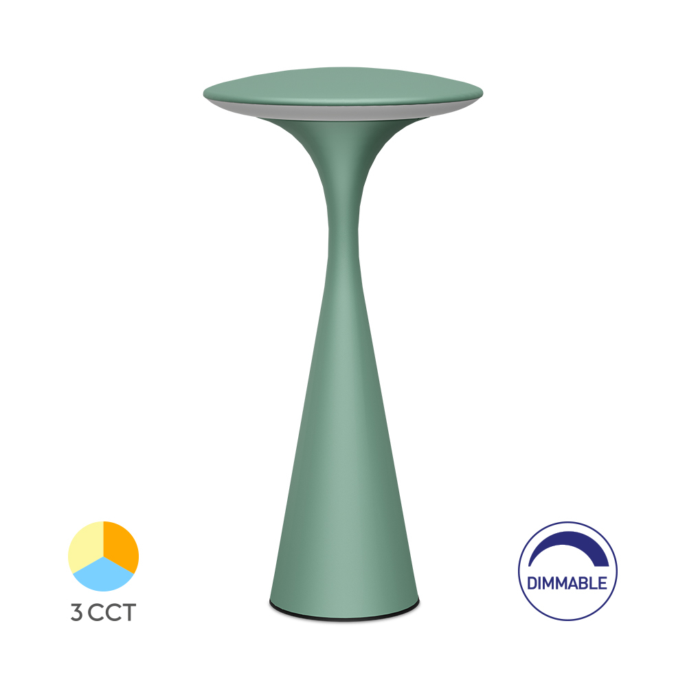 Επαναφορτιζόμενο πορτατίφ "Tower" dimmable 3w CCT Πράσινο - Braytron