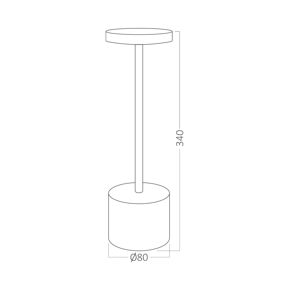 Επαναφορτιζόμενο πορτατίφ "Luxe" dimmable 2w 3CCT Χρυσό - Braytron