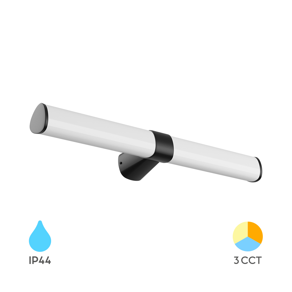 Φωτιστικό καθρέπτου "Lily" IP44 3CCT 16w 1600lm Μαύρο - Braytron