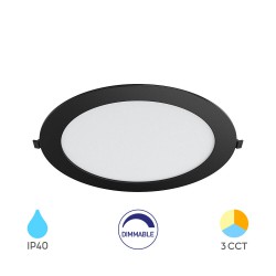 Χωνευτό Πάνελ 18w 3CCT Dimmable Μαύρο - Braytron