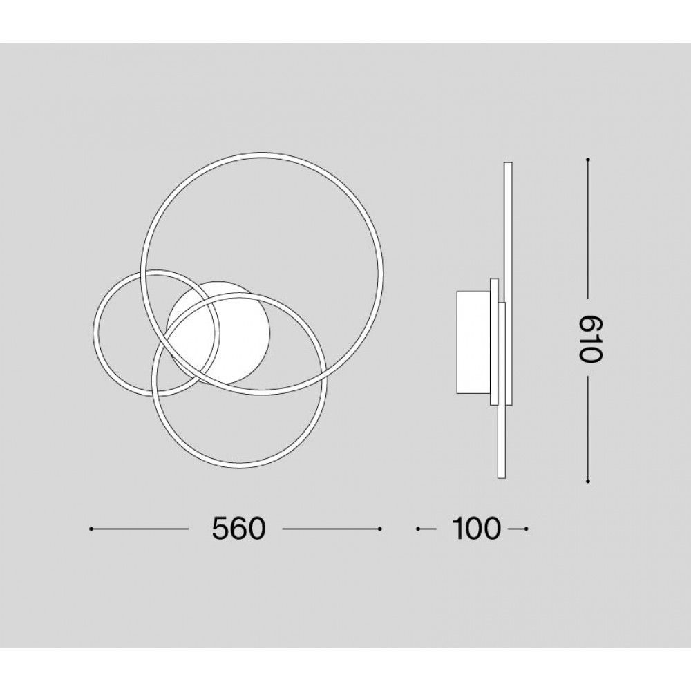 LED Φωτιστικό Οροφής - Τοίχου Κύκλοι Σε Λευκό Χρώμα 40W Frame pl cerchio - IDEAL LUX