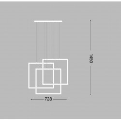 LED Κρεμαστό Φωτιστικό Τετράγωνα Σε Λευκό ή Μαύρο Χρώμα 80W Frame sp quadrato - IDEAL LUX
