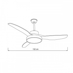 it-Lighting Nitinat 25W 3CCT LED Fan Light in White and wooden Color (102000210)