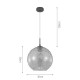 Κρεμαστό φωτιστικό από φιμέ γυαλί 1XE27 D:30cm - InLight