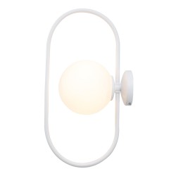 Επιτοίχιο φωτιστικό σε λευκή απόχρωση και λευκή οπαλίνα 1XG9 D:40cm - InLight