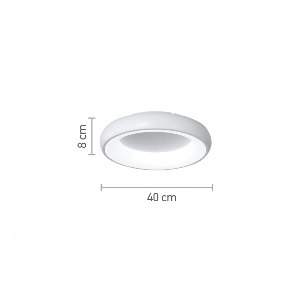 Πλαφονιέρα οροφής LED 54W 3CCT από χρυσαφί και λευκό ακρυλικό D:40cm - InLight - Πρόκειται για μία πλαφονιέρα οροφής κατασκευασμένη από χρυσαφί και λευκό ακρυλικό μίνιμαλ σχεδίασης.