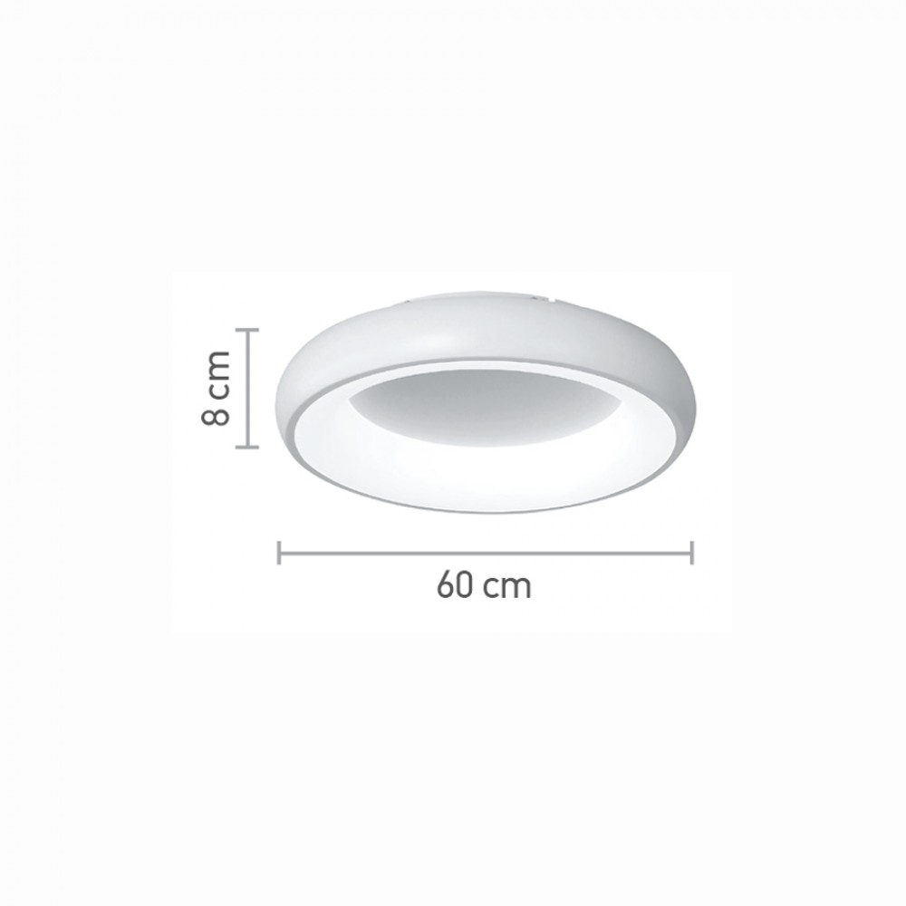 Πλαφονιέρα οροφής LED 110W 3CCT από χρυσαφί και λευκό ακρυλικό D:60cm - InLight - Πρόκειται για μία πλαφονιέρα οροφής κατασκευασμένη από χρυσαφί και λευκό ακρυλικό μίνιμαλ σχεδίασης.