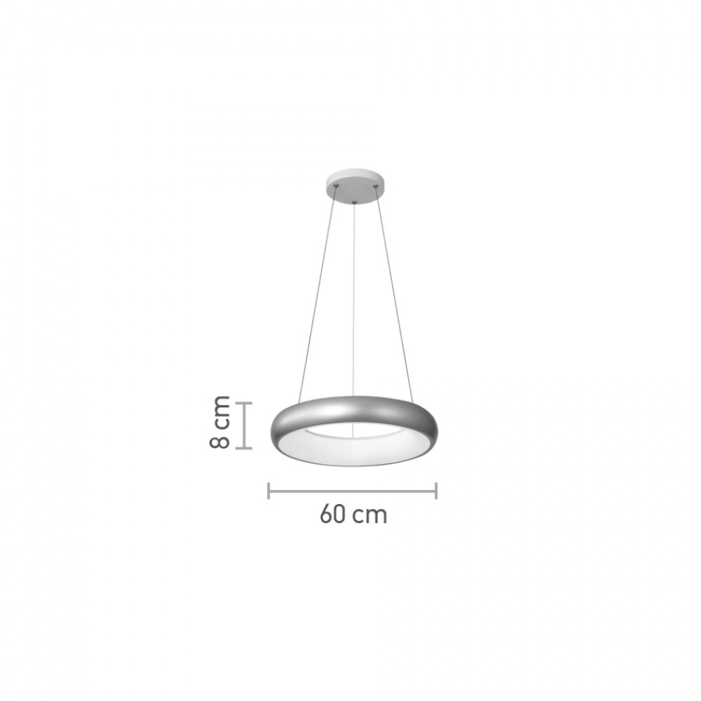 Κρεμαστό φωτιστικό LED 110W 3CCT από χρυσαφί και λευκό ακρυλικό D:60cm - InLight
