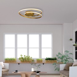 Πλαφονιέρα οροφής LED 36W 3CCT από αλουμίνιο σε χρυσαφί απόχρωση D:55cm - InLight