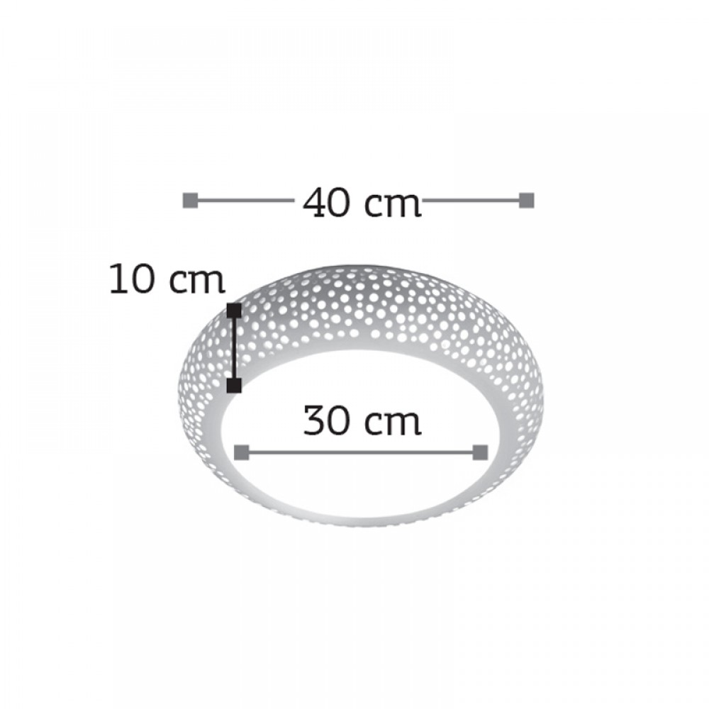 Πλαφονιέρα Οροφής Λευκή Από Γύψο 40CM 3xE27 - InLight