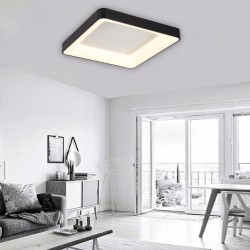 LED Πλαφονιέρα Οροφής Από Μαύρο Μέταλλο και Ακρυλικό Τετράγωνη 58W - InLight