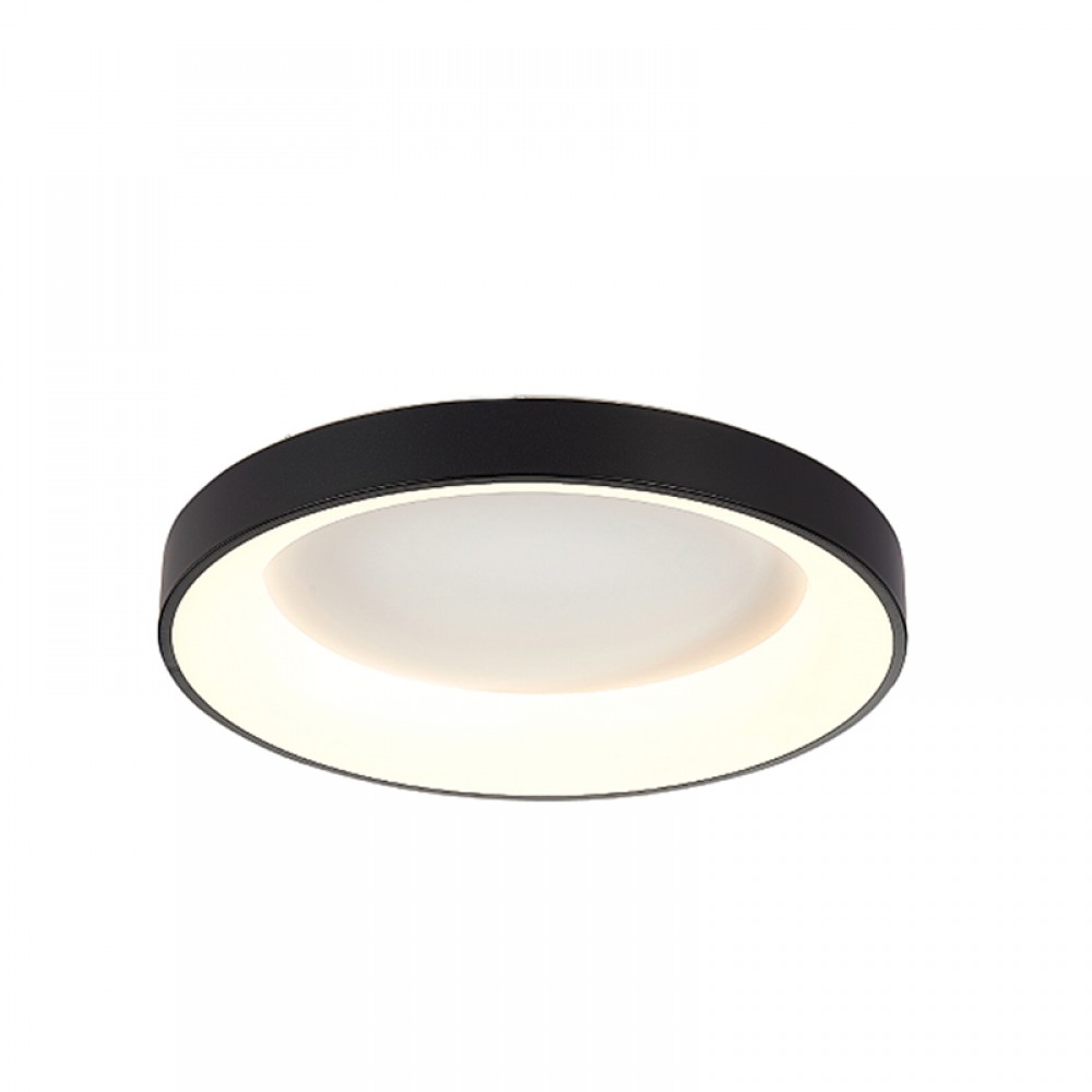 LED Πλαφονιέρα Οροφής Από Μαύρο Μέταλλο και Ακρυλικό Κυκλική 48W - InLight