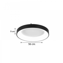 LED Πλαφονιέρα Οροφής Από Μαύρο Μέταλλο και Ακρυλικό Κυκλική 58W - InLight