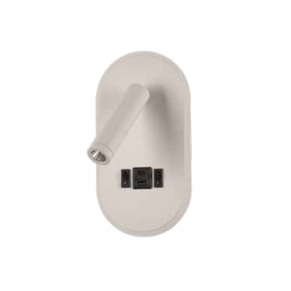 Inlight Επιτοίχιο φωτιστικό LED 3W+9W 3000K από λευκό μέταλλο D:14cm (43041-WH)