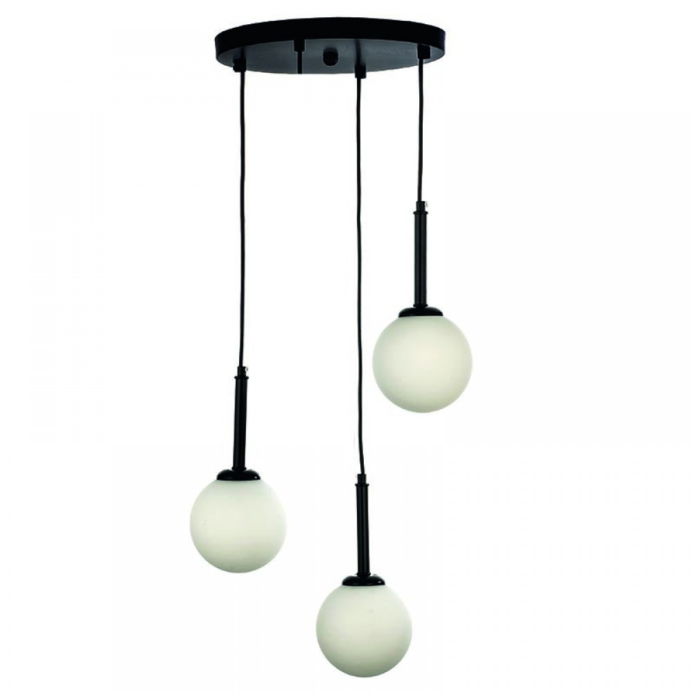 Κρεμαστό Φωτιστικό Από Μαύρο Μέταλλο Και Λευκή Οπαλίνα 3x G9 - InLight Κρεμαστό Φωτιστικό Από Μαύρο Μέταλλο Και Λευκή Οπαλίνα 3x G9 - InLight