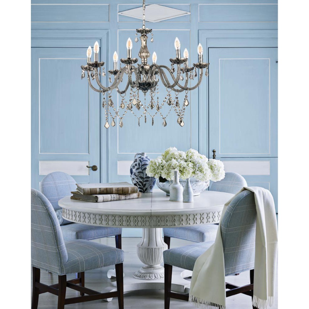 Κρεμαστό Φωτιστικό Από Γυαλί σε Διάφορα Χρώματα Και Κρύσταλλα 8X E14 - InLight