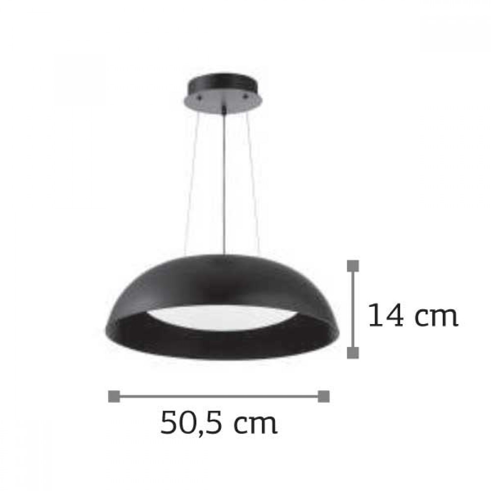 LED Φωτιστικό Οροφής ή Κρεμαστό Μεταλλικό Σε Μαύρο Χρώμα 48W - InLight