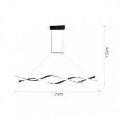 InLight Κρεμαστό φωτιστικό LED 40W 3CCT (by switch on base) σε μαύρο χρώμα D:120cm (6085-BL)