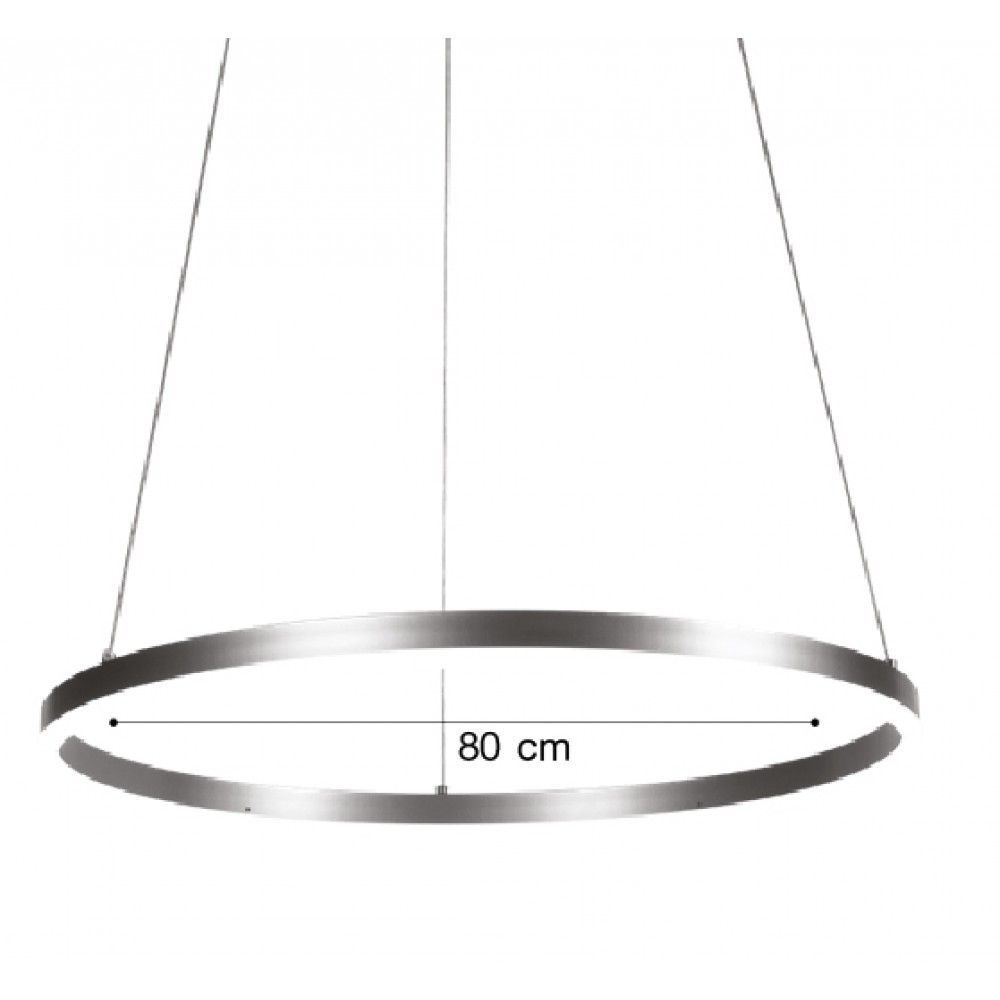 Inlight Κρεμαστό φωτιστικό LED 36W 3CCT (by switch on base) D:80cm (6095-AB-Silver)