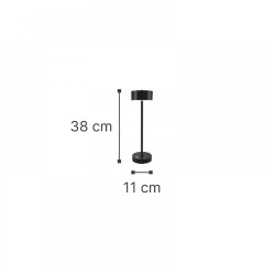 Crater Rechargeable LED 2W 3CCT Touch Επιτραπέζιο Φωτιστικό Μαύρο IP54 D:38cm x 11cm - it-Lighting