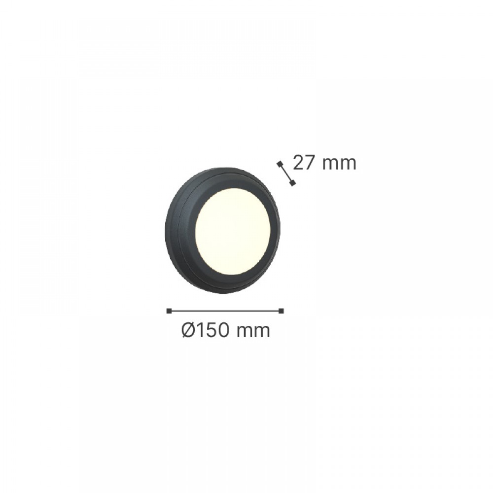 Jocassee LED 3.5W 3CCT Απλίκα Εξωτερικού Χώρου Γκρι IP65 D:15cmx2.7cm - it-Lighting