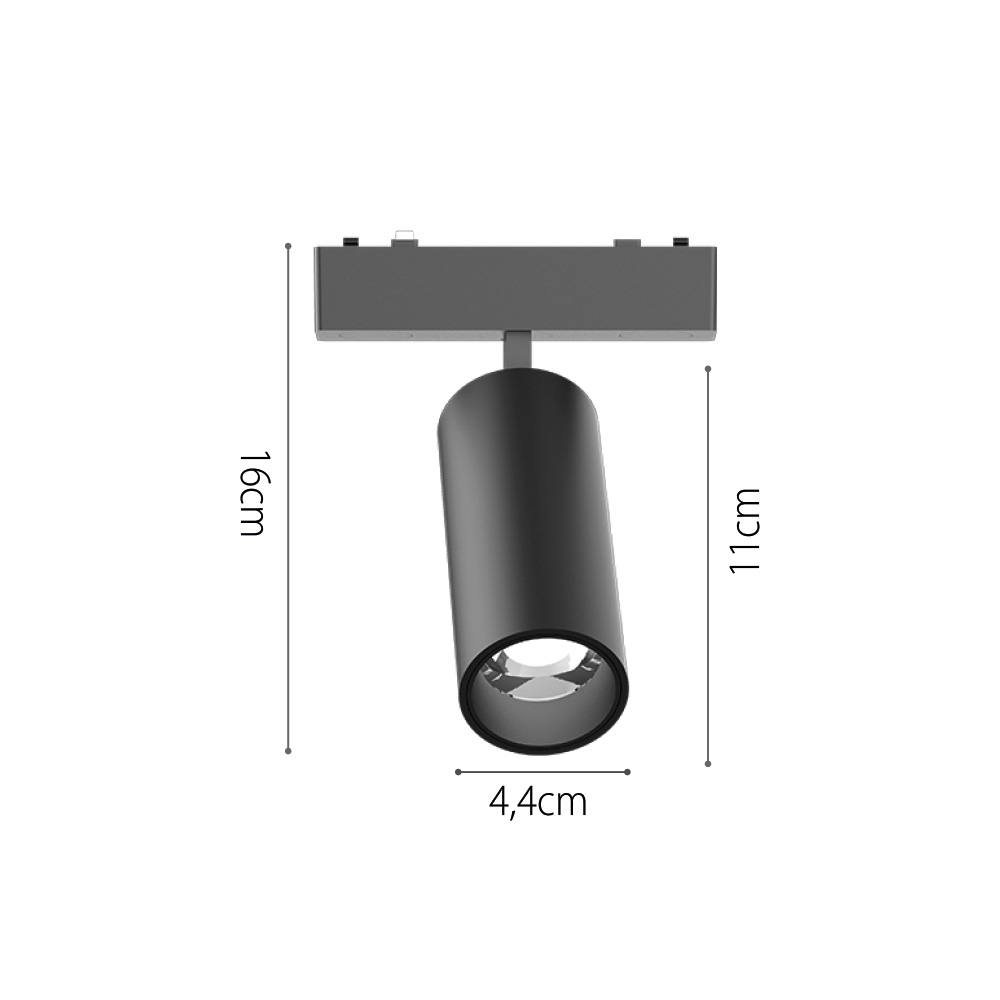 InLight Φωτιστικό LED 9W 3000K για Ultra-Thin μαγνητική ράγα σε λευκή απόχρωση D:16cmX4,4cm