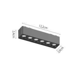 InLight Φωτιστικό LED 6W 3000K για Ultra-Thin μαγνητική ράγα σε Λευκή απόχρωση D:12,2cmX2,4cm