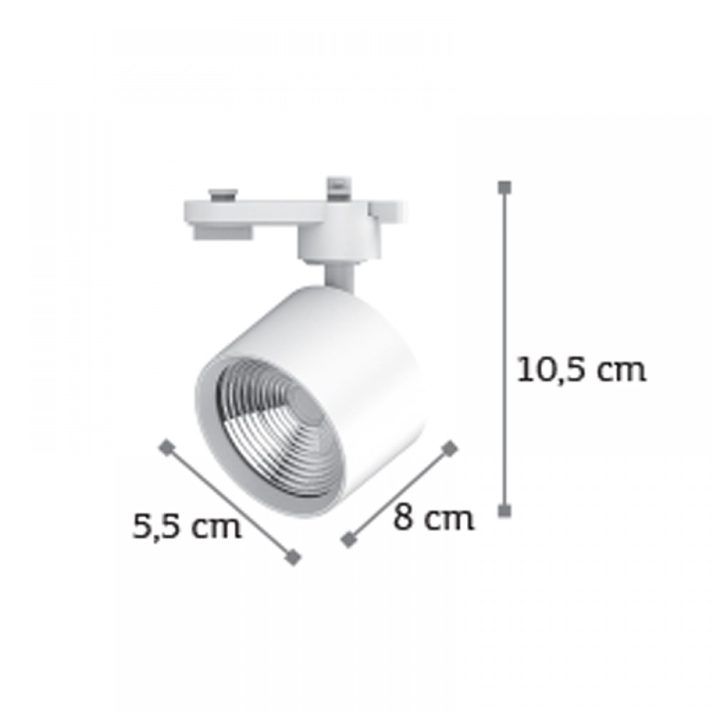 Σποτ Ράγας Λευκό LED 10W Θερμό Λευκό - InLight