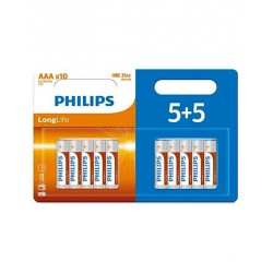 Philips LongLife Μπαταρίες AAA 5+5 Blister (10 τμχ) 