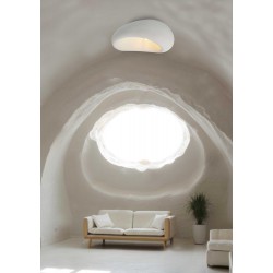 Πλαφονιέρα Οροφής Λευκή Από Πολυστερίνη D60cm 1xE27 Φιλοσοφίας Wabi-Sabi
